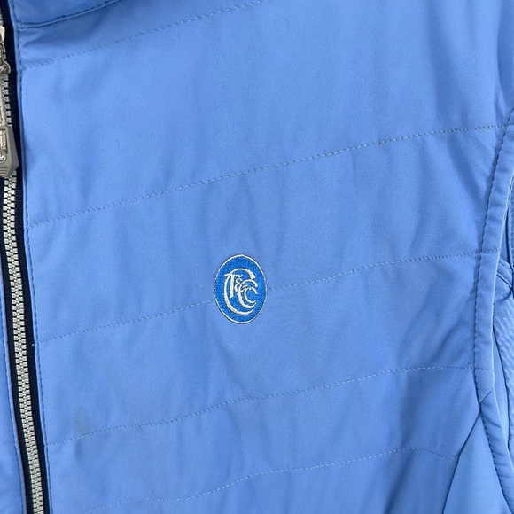 Peter Millar Blue Sporty CT & Country Club Logo Vest with Stand-Up Collar Sz XL - Picture 2 of 10